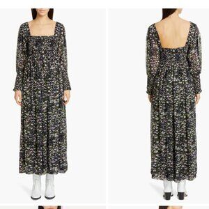Ganni Floral Print Long Sleeve Maxi Dress Size 36 (US 4)